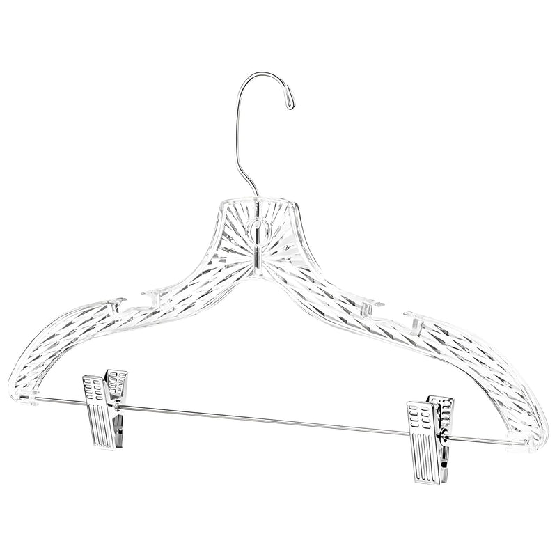 Clothes Hangers With Clips Plastic Set Of 12Pcs Heavy Duty Hangers Dresses, T-Sh