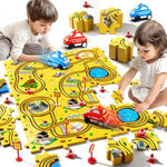 56Pcs Puzzle Race Car Track Set Toys For Kids, Floor Puzzle Tracks Car Gifts For 3 4 5 Year Old Boys Kids, Toys Gifts For 3 4 5 Year Old Boys, Puzzle Racer Set For Ages 3-5 4-6