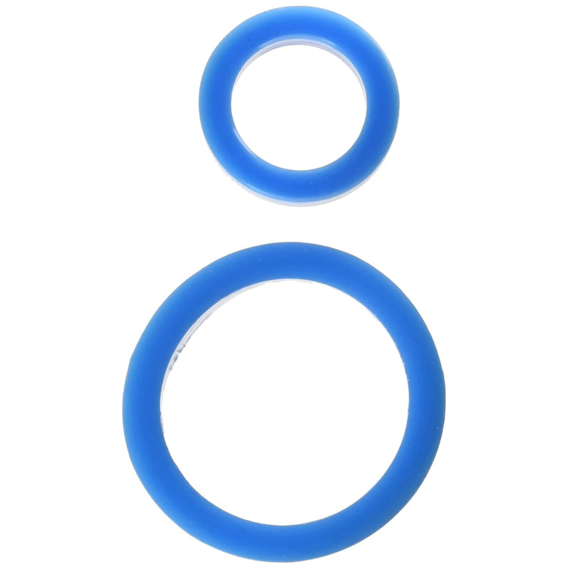 Titanmen Silicone Cock Rings Double Pack, Blue