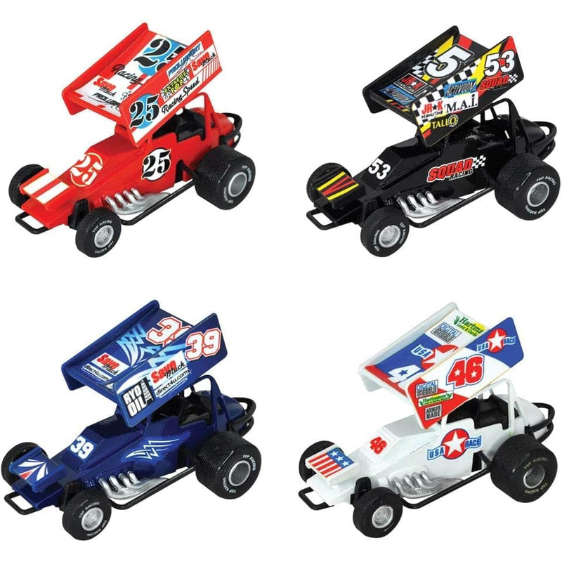 Sprint Car Pull Back Racing Toy Cars With Decals Pack Of 8