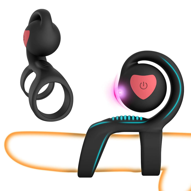 Vibrating Cock Ring Male Sex Toy Penis Ring Vibrator With Clitoral Stimulator App Control Cockring With 9 Vibration Modes Couple Sex Toys For Men Erection And Women Pleasure