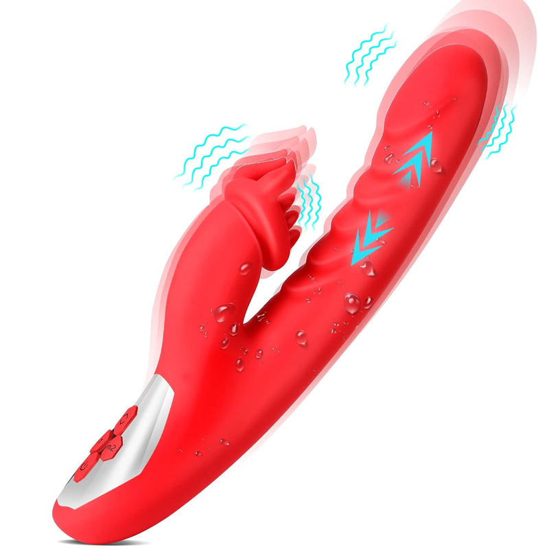 G Spot Vibrator For Woman, Clitoral Licking Thrusting Dildo Vibrator 10 Vibrating 3 Thrusting Adult Sex Toy Vibrator For Woman Vagina Clitoral Nipple Anal Stimulator Waterproof Male Couple Pleasure