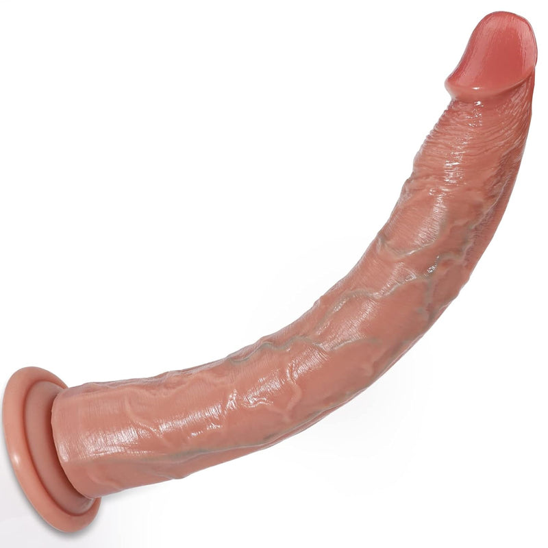 Small Glans Big Thick Dildo, 13.4" Huge Realistic Dildo Without Balls For Anal Play, Silicone Dildos Fake Penis With Strong Suction Cup Adult Sex Toy For Vagina Anal G-Spot Stimulating Quick Orgasm