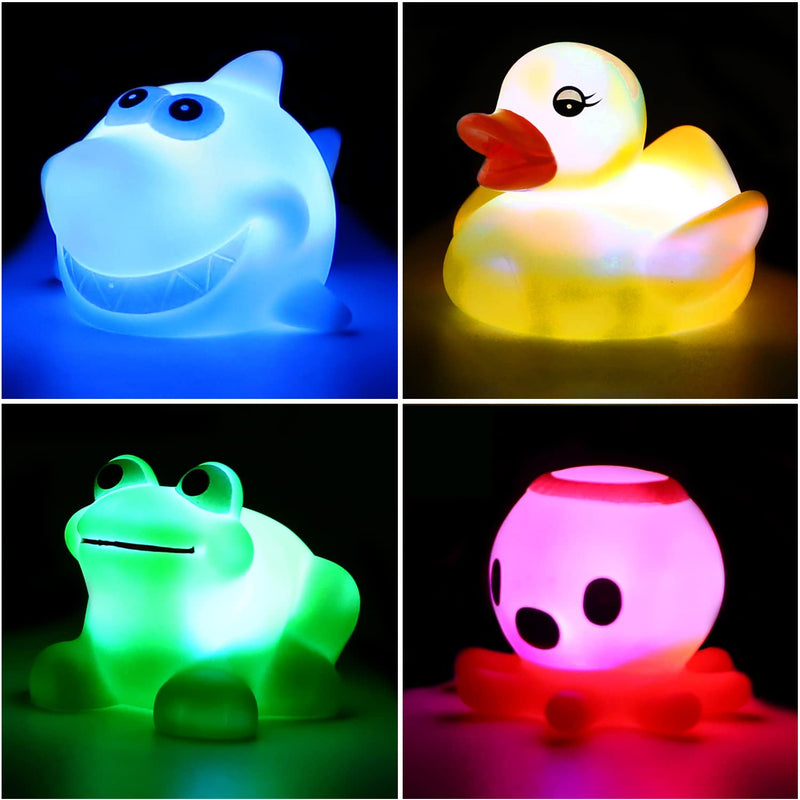 Yeonha Toys Bath Toy, Can Flashing Colourful Light(Big Style 4 Pack), Float