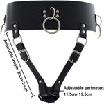 Adjustable Leather Strap-On Harness – Secure Waistband Tie for Vibrators & Wands