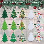 18 Sets Christmas Felt Craft Kits for Kids, DIY Snowman Wall Hanging Decorations