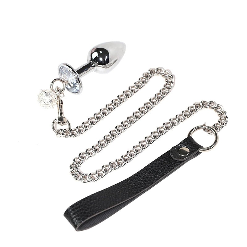 Traction Chain Metal Anal Plug Bell Butt Plug With Jewelry Base Sm Role Play Adult Sex Toy