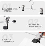 30 Pack Pants Hangers with Clips Skirt Hangers for Women Shorts hangers Heavy Duty Metal Clothes Hanger for Closet Space Saving Non Slip Trousers Hanger Jeans Hanger for Men,Black,12 Inch