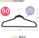 Big Clothes Hangers 50pack Non-Velvet Thin Plastic Hangers for Clothes -Heavy Duty Coat Hanger Set -Space-Saving Closet Hangers,Functional Non-Flocked Hanger