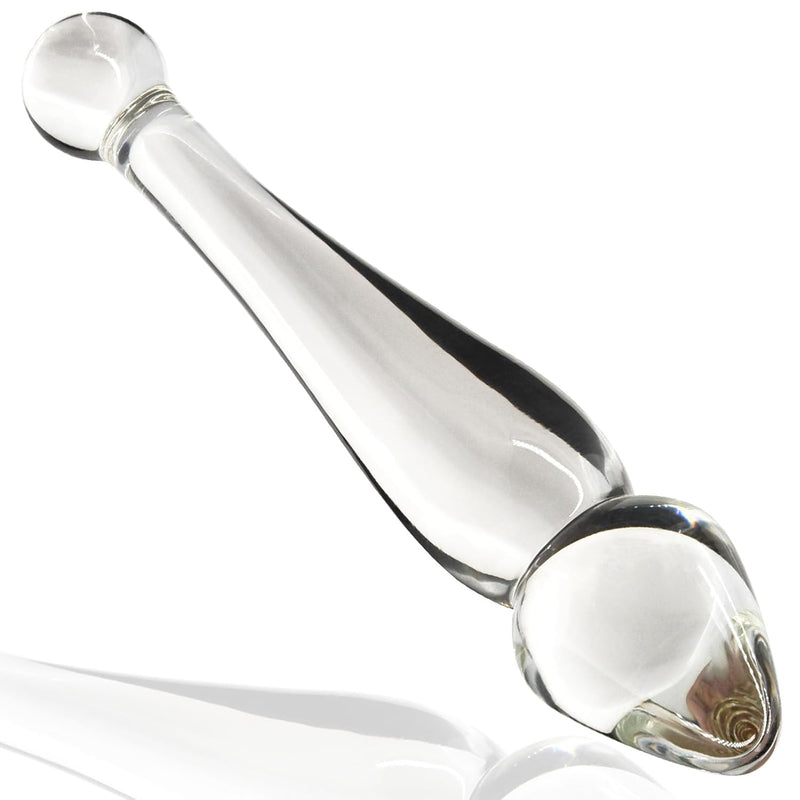 Glass Dildo Double Ended Dildo 8.11 Inch Anal Plug Butt Plug With Round Ball & Tapered Head Prostate Massager Sex Toy For Men Women Masturbation