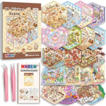 20 Sets DIY 3D Sticker Scene Book for Kids and Adults Cozy Room Sticker Therapy Decorations