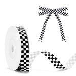 Black & White Checkered Grosgrain Ribbon, 3/8 Inch x 10 Yards for Crafts