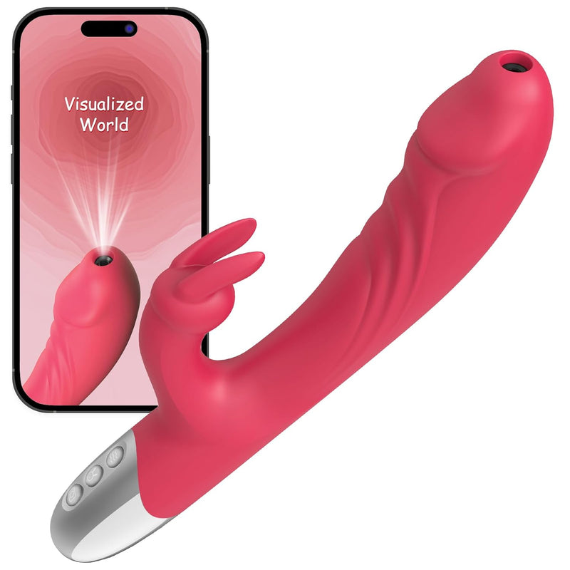 Visual Rabbit Vibrator Dildo For Women - G Spot Clitoral Dual Stimulator With Hd Camera & 6 X 6 Vibrating Modes - Fully Waterproof Rose Vibrator Adult Sex Toy For Women And Couple