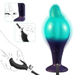 Inflatable Butt Plug Silicone Anal Plug Expanding Realistic Dildo Suction Cup G-Spot Massage Anus Dilator With Detachable Air Pump Adult Sex Toys For Beginners Advanced Players