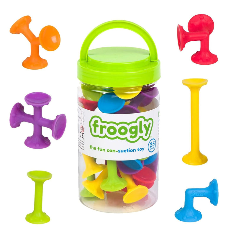 Froogly 25 Piece Suction Toys Montessori Bath Construction Building Set Sil