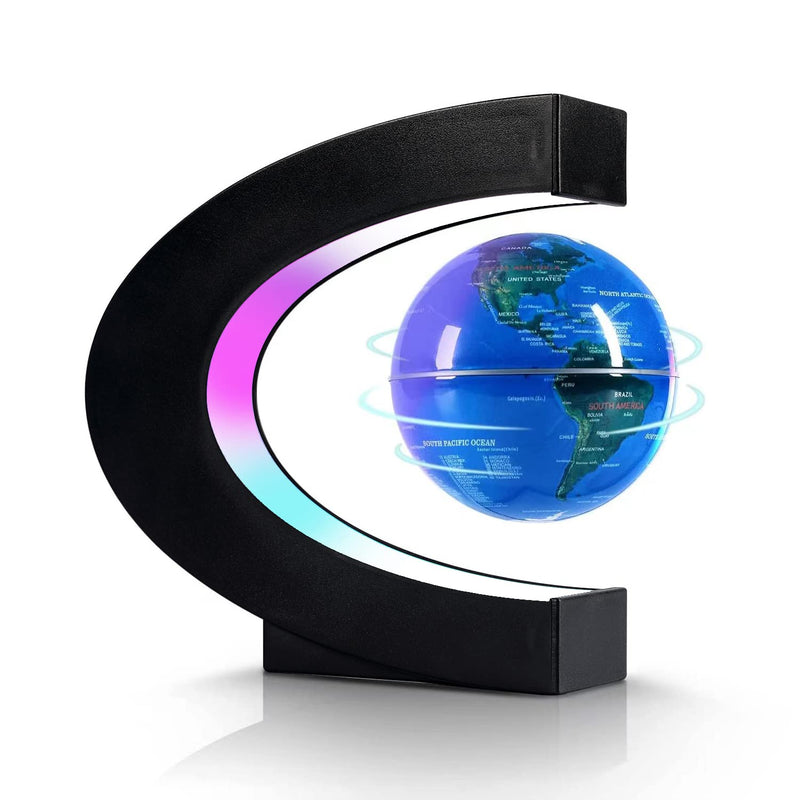 Magnetic Levitation Floating Globe, Levitating C Shape Globe With Led Light