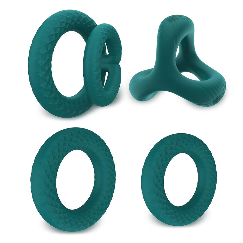 Penis Ring 4 Pack Silicone Cock Ring With Different Sizes For Men Longer Lasting Erection, Thick Erection Ring Stretchy Stamina Cock Rings For Couples Sexual Enhancing Male Harder Erections