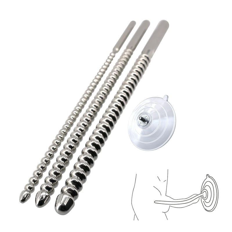 304 Stainless Steel Urethral Sound Sex Toys-Catheters & Sounds Adult Toy Male Penis Plugs, Male Masturbator Urethral Stimulation Toy, Equipped With Urethra Sound Suction Cup(0.39 Inch)