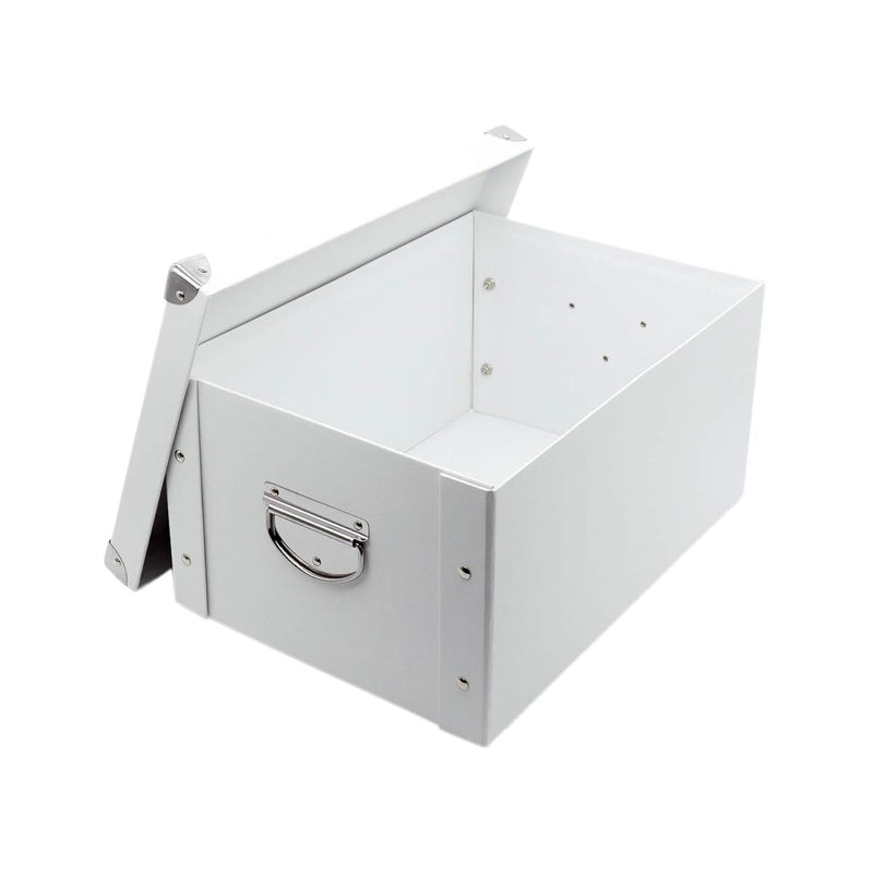 Collapsible Storage Box, Decorative Memory Box With Lid & Metal Reinforced Corne