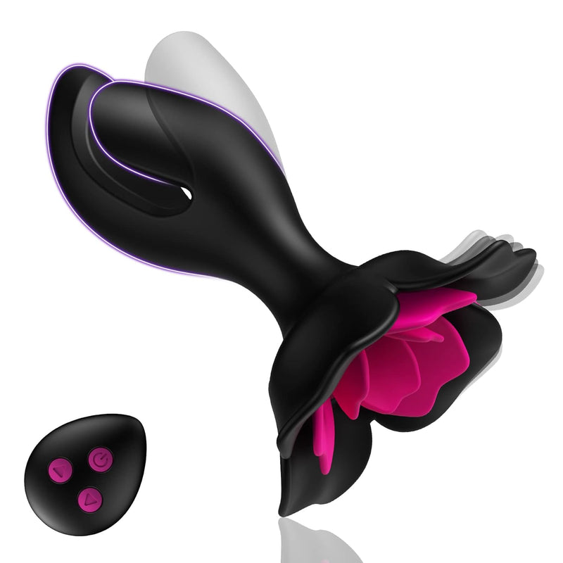 Anal Plug Vibrator Sex Toys - Expanding Vibrating Butt Plug With 10 Vibration Modes & Rose Toys G Spot Vibrators Anal Toys Prostate Massager Adult Toys With Multiple Plays For Men Women Couples