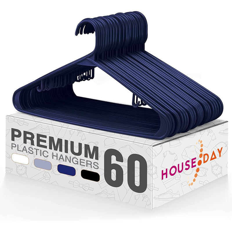 Clothes Hangers 60 Pack, Heavy Duty Plastic Hangers, Sturdy And Durable Dress Ha