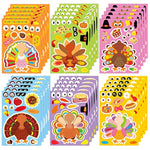 Thanksgiving Stickers for Kids - Turkey Face Stickers for Thanksgiving Crafts and Party Decorations