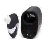 W500 Clitoris Vibrator Suction Toy Black/Chrome & Pjur Aqua Water Based Personal Lubricant 3.4 Fl Oz - Female Sex Toys Bundle