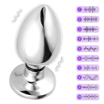 Metal Butt Plug Anal Vibrator With Electric Shock Function Vibrating Butt Plug With 6 Shock Intensities And 10 Vibrations Sex Toys For Men Women Couples Beginners (S)