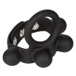 Medium Weighted C-Ring Ball Stretcher Silicone With Fully Adjustable 3 Snap Design Erection Enhancer, Black (43056)