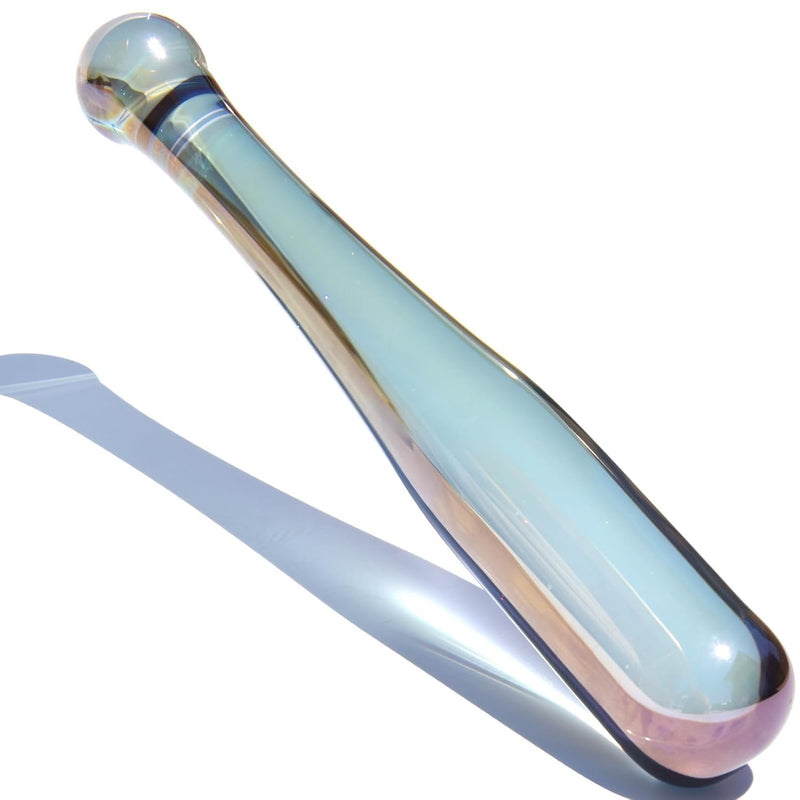 Glass Butt Plug Anal Dildo Baseball Bat Shaped Pleasure G-Spot Wand Double Ended Dildo Fetish Masturbation Sex Toy Prostate Massager For Men Women Aurora - Purple (L)