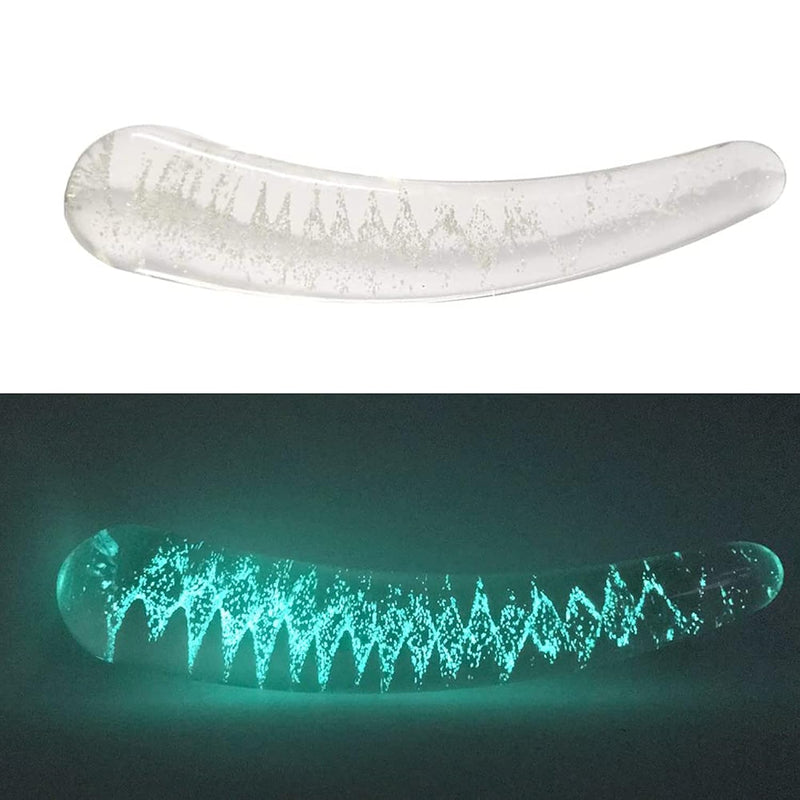 Luminous Double Ended Glass Dildo Lighted Crystal Penis Glass G-Spot Stimulator Female Masturbation Sex Toy