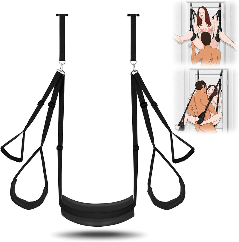 Adjustable Door Sex Swing with Padded Support – Erotic Sling for Couples, 300lbs Limit