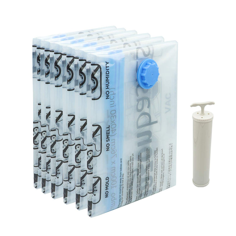 Vacuum Compression Storage Bags With Hand Pump - Jumbo, 6-Pack