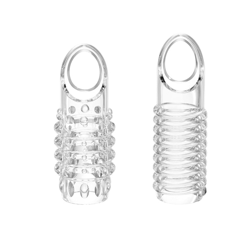 New Soft Realistic Sleeve Extender Sheath For Men Reusable Male Enhancement Extension Sleeve (Transparent-2Pcs)