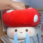 Cute Mushroom Plush Toy, Red 3D Soft Mushroom Plushie Hugging Pillow Gift For Girls Kids Home Decor Christmas Birthday 25Cm