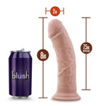 Blush Dr. Skin Plus 8" Realistic Dildo, Triple Density Posable Cock - Suction Cup, Strap-On Real Feel Big Dildo, Soft Yet Firm Vaginal & Anal Penis - Adult Sex Toy For Women, Men, Couples - (Vanilla)