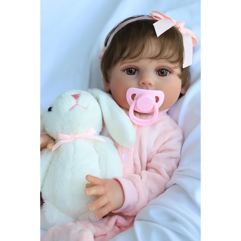 Realistic Reborn Baby Dolls 18 Inch Silicone Baby Girl, Real Life Dolls Wit