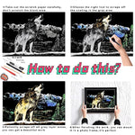 Rainbow Scratch Art Kit for Adults with 4 Tools, Cheetah & Wolf, 16 x 11 Inch