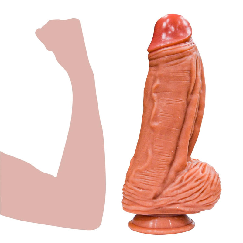 Realistic Dildo, Double Density Texture Silicone Dildo With Strong Suction Cup, Can Be Used Hands-Free, Simulation Penis Can Stimulate The G-Spot, Anal Sex Toys For Women And Couples (10 Inch)
