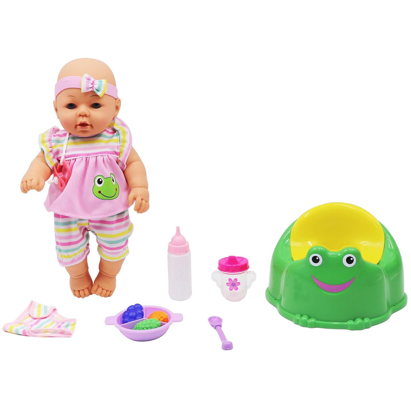 Dream Collection, New Born Baby Doll Care Set with Training Potty - Lifelik