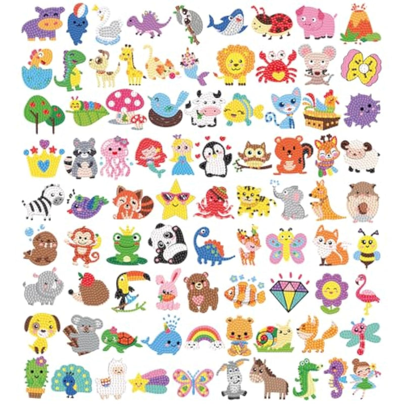 Colorful Animal Diamond Art Kit for Kids & Beginners Ages 6-12