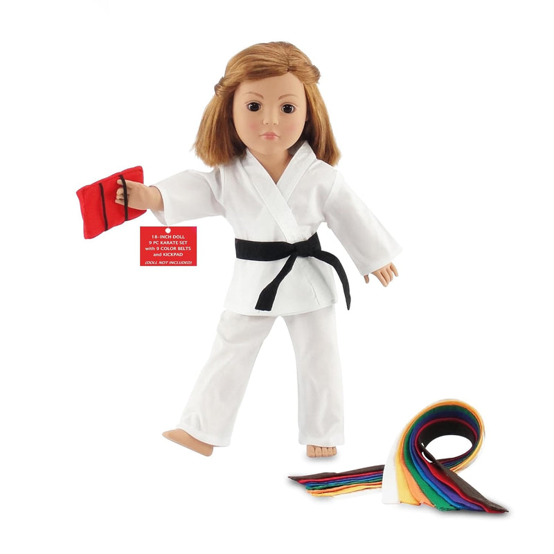 18 Inch Doll Karate Clothes & Accessories Taekwondo Martial Arts Gift Set I