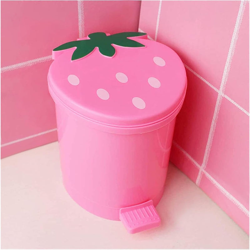 Strawberry Trash Can, Cute Pink Bedroom Trash Can Mini Kawaii Strawberry Bathroo