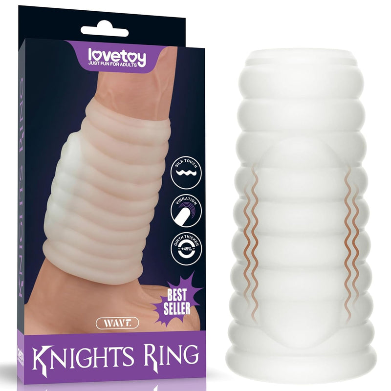 Penis Sleeve, Vibrating Cock Ring Vibrator Penis Extender, Penis +45% Girth Extension Penis Pump Sleeve Stretcher Cock Penis Enlarger Cockring Enlargement Viberate Adult Sex Toys Couple Men