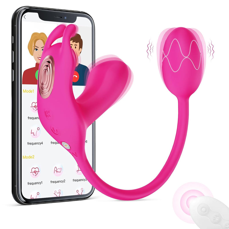 Women Sex Toys - Rabbit Vibrator Dildo And Anal Plug 3 In 1, App Remote Control Vibrator With 6X6X6 Modes, Wearable Vibrator And G Spot Vibrator For Women, Waterproof Adult Sex Toys & Games
