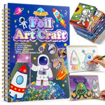 Astronaut Foil Art Craft Kit, 2-in-1 Spiral Coloring Book for Kids and Adults