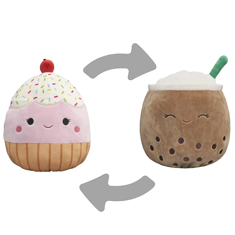 Flip A Mallows 12 Inch Brown Boba Tea And Pink Cupcake Plush Add Bernice Cl