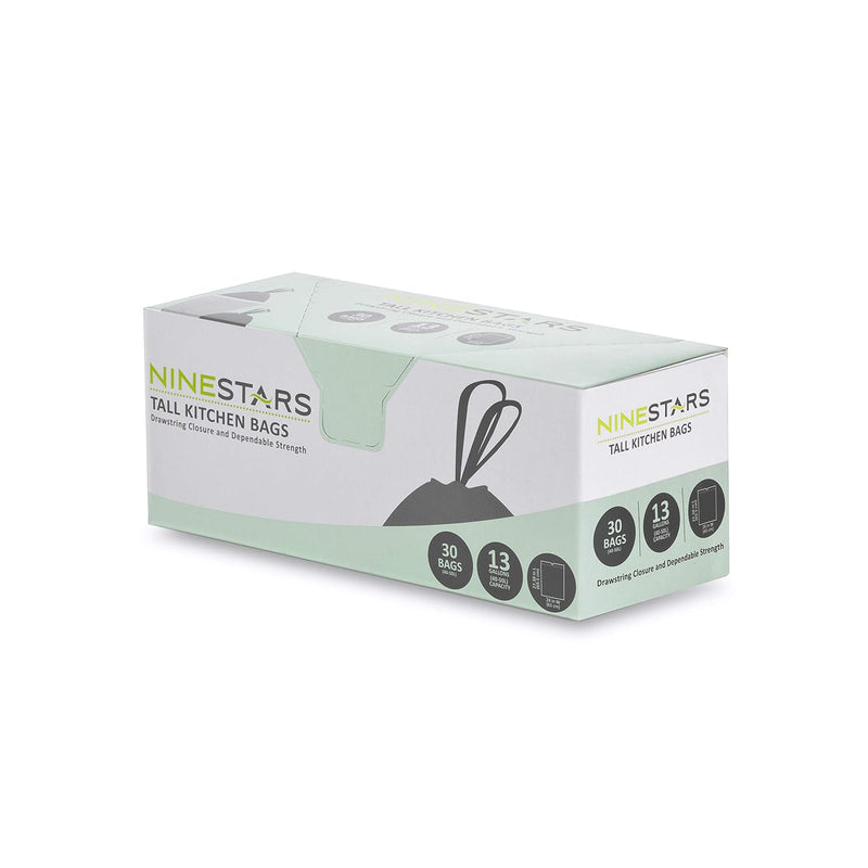 Nstb-13-30 Extra Strong White Trash Bag W/Drawstring Closure, 13 Gal. / 49 L., 3