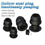 Hollow Butt Plug With Leak-Proof Lid Silicone Anal Dilator Peep Threaded Anal Plug Masturbation For Couple Pleasure(Xl)