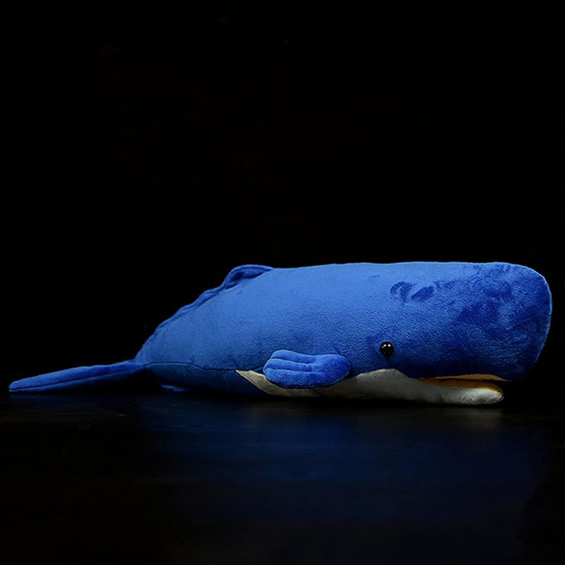 Realistic Sperm Whale Plush Toy Blue Long Lifelike Sperm Whale Stuffed Toys, S